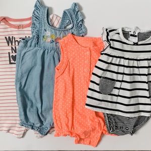 Bundle of 4 Carter’s baby girl one pieces